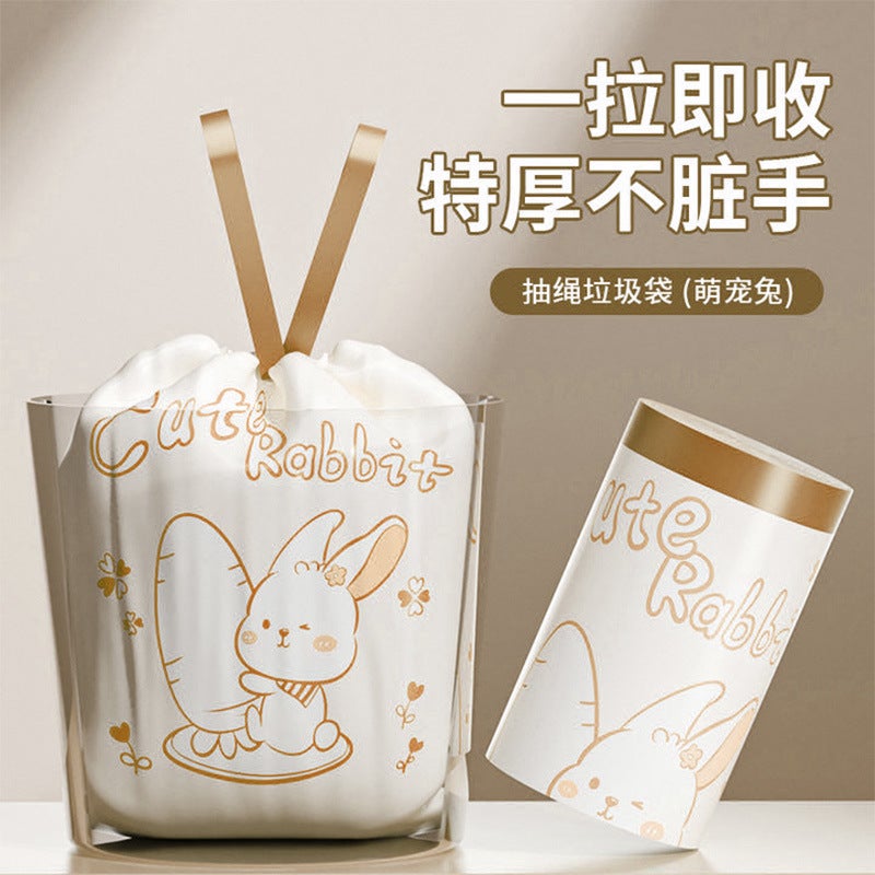 Printed Drawstring Garbage Bag For Home Kitchen Large Capacity Leak-Proof Thickeneded High Temperature Resistant Large Automatic Closing Garbage Bag - Image 5